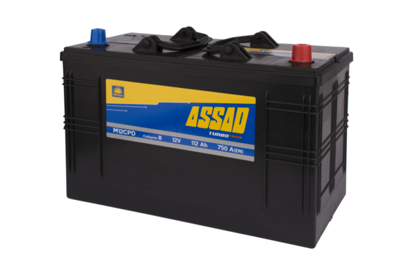 Batterie ASSAD TURBO PRO 750A, 112AH, M12P G/D pour panne batterie ne démarre pas